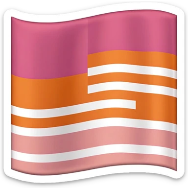 lesbian pride flag with seven horizontal stripes: dark orange, orange, light orange, white, pink, dusty pink, and dark rose. sticker