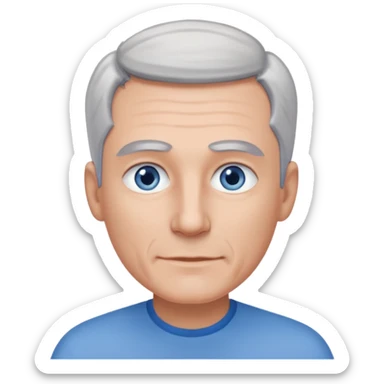 Avatar pic male gray hair blue eyes clean shaven sticker