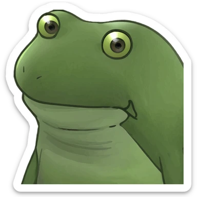 cat icon green bufo frog meme style sticker