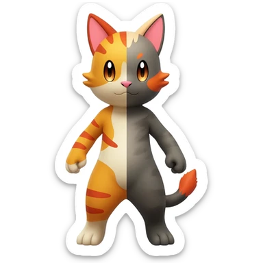 Noibat-Litten-Torracat-fusion-Fakemon-Pokémon-creature  sticker