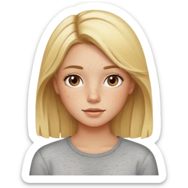 Uma miúda loira com madeixas naturais mais claras pele clara mas não tanto sardas sticker