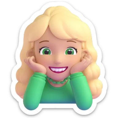 girl with green braces on her teeth smiling sticker