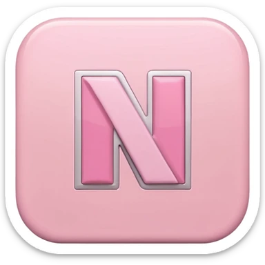 Netflix aesthetic isolated "N" logo in pastel pink sticker