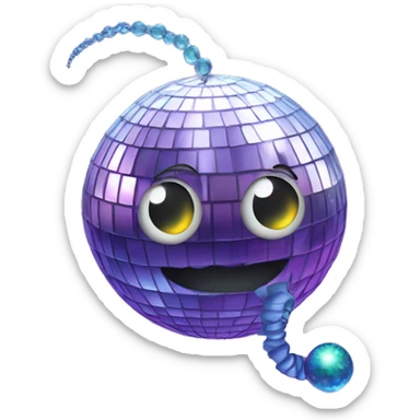 worm dancing under disco ball sticker