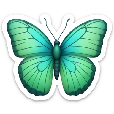 green, blue, and teal butterfly sticker