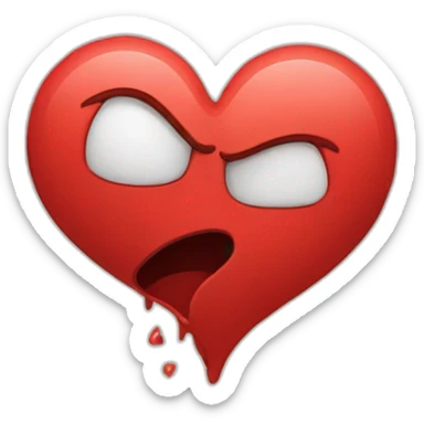 a heart broken in half after a break-up sticker