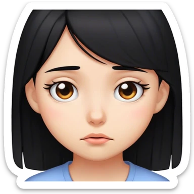 The tiresome life of living alone(black hair girl) sticker