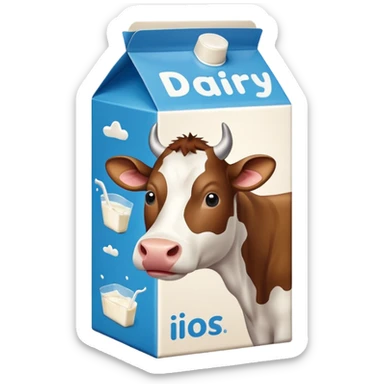 milk box with a cow on it sticker