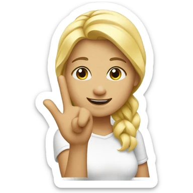 Blonde girl saying hi sticker