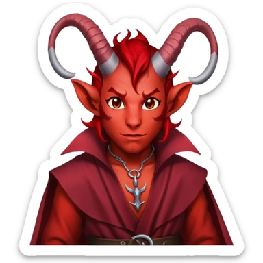 dnd male character tiefling and cloth sticker