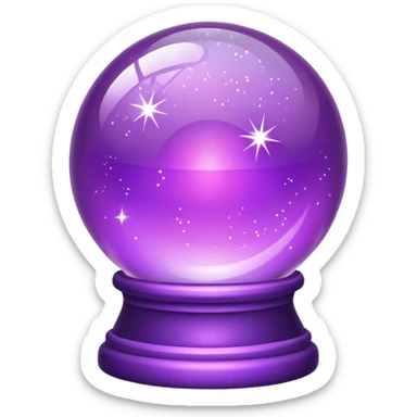 crystal ball purple with sparkles sticker