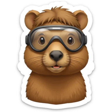 Capibara con gogles sticker