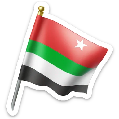 Syria flag but with three red stars in the middle and green up top  sticker