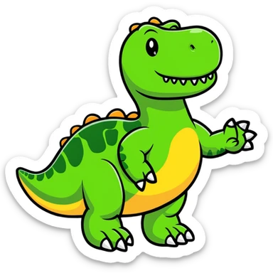 dinosaur with big toes sticker
