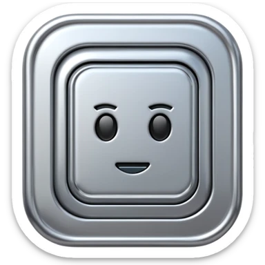A futuristic microchip emoji made of polished silver chrome, minimal circuit details, smooth metallic surface, soft lighting, iOS emoji style, centered, clean white background sticker