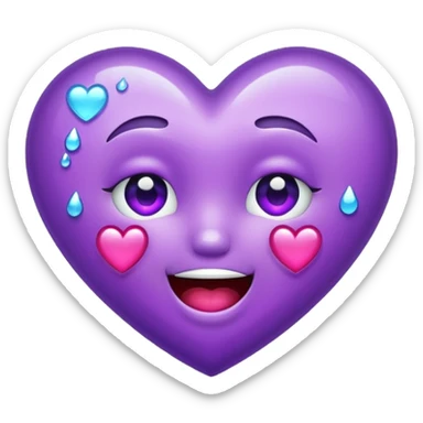 Sparkly purple heart crying laughing  sticker