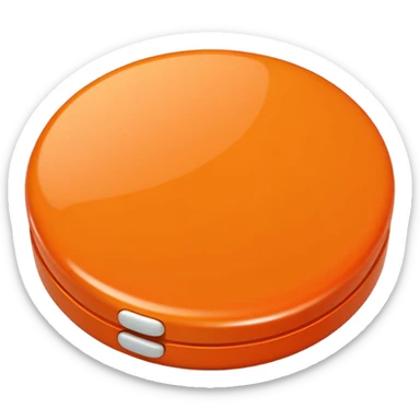 Orange Round Pill with line down middle sticker
