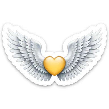 angel wings, classic white feathered sticker