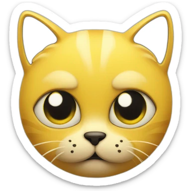 One Black and one yellow cat with worried face sticker