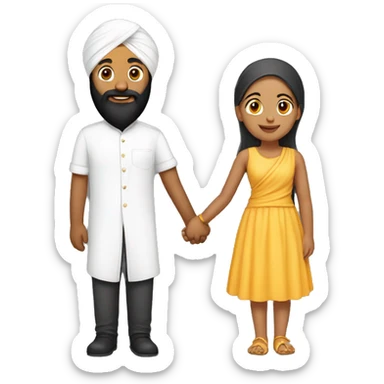 A sikh holding hands with his girlfriend sticker