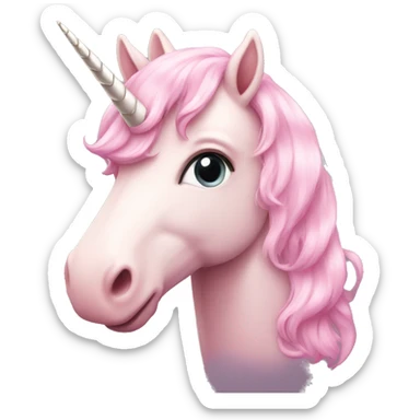 Light pink heart unicorn sticker