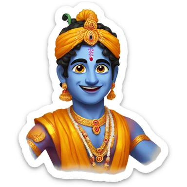 Krishna in holi sticker