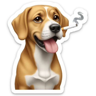 Chien qui fume une cigarette sticker