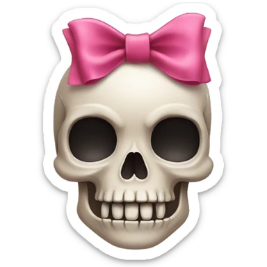 Cute skull with bow sticker