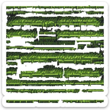 maximum blocky ultra-abstract pixel art Minecraft grass block emoji with only 2-4 large square pixels sticker