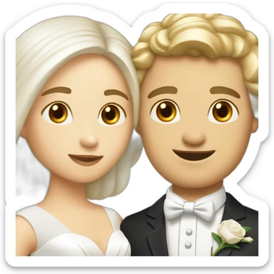 Mariage deux personnes blanches  sticker