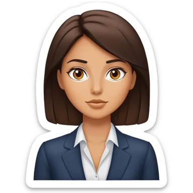 Brunette girl boss sticker