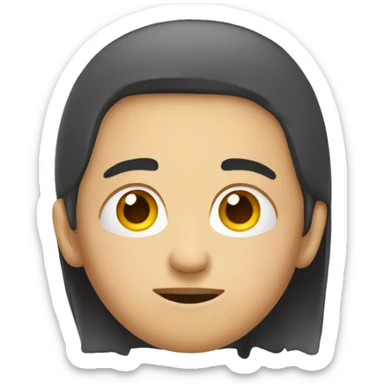 a person looking out the corner of their eyes to the side sticker