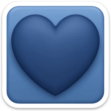NAVY BLUE heart emoji, less reflective markings on top  sticker