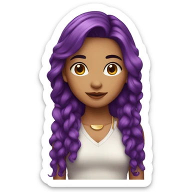 Latin girl with purple hair sticker