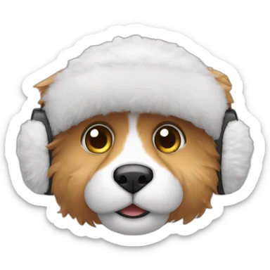 cartoon furr earmuff  sticker