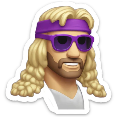 wwf macho man in his iconic purple glasses sticker