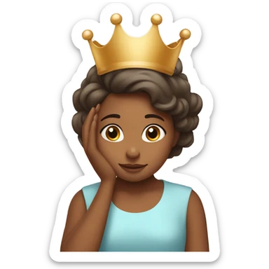 daughter puts crown on mother sticker