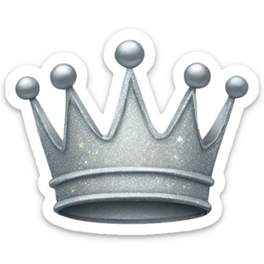 Sparkly silver crown sticker