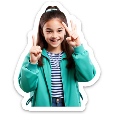 Girl flipping off sticker