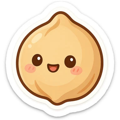 a single chickpea, cartoon style sticker