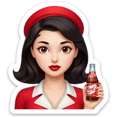 Nuka Cola Girl dark hair sticker