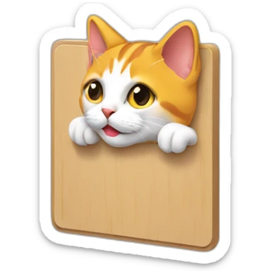 Placard qui porte un chat sticker