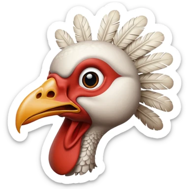 female white turkey head sticker
