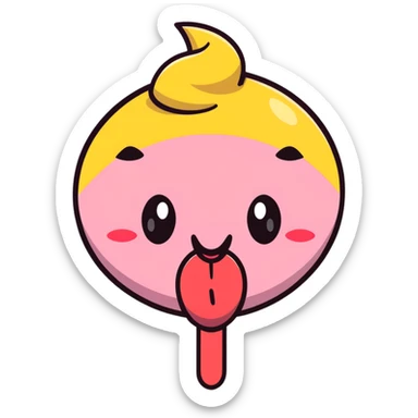 cute face with tongue sticking out tasting something delicious sticker