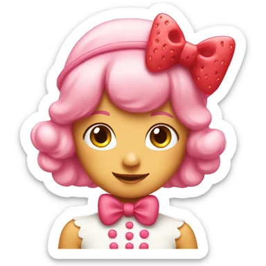 Pink bow on strawberry shortcake sticker