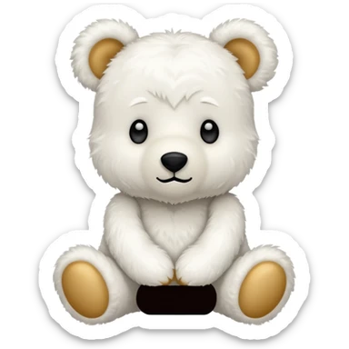 White teddy bear sticker