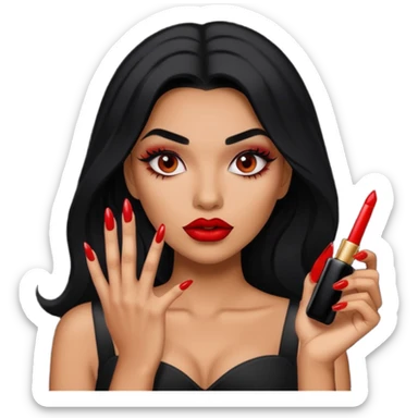 baddie with nails sticker