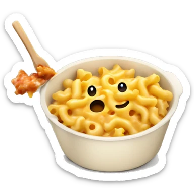 mac and cheese with sausage bits inside sticker