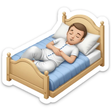 Macron qui dort dans sont lit sticker