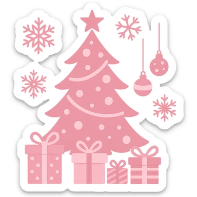 Pink christmas, remove background sticker